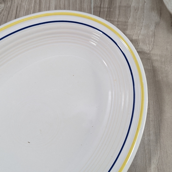 Fiestaware~White Multi Stripe Serving Platter - Picture 2 of 8